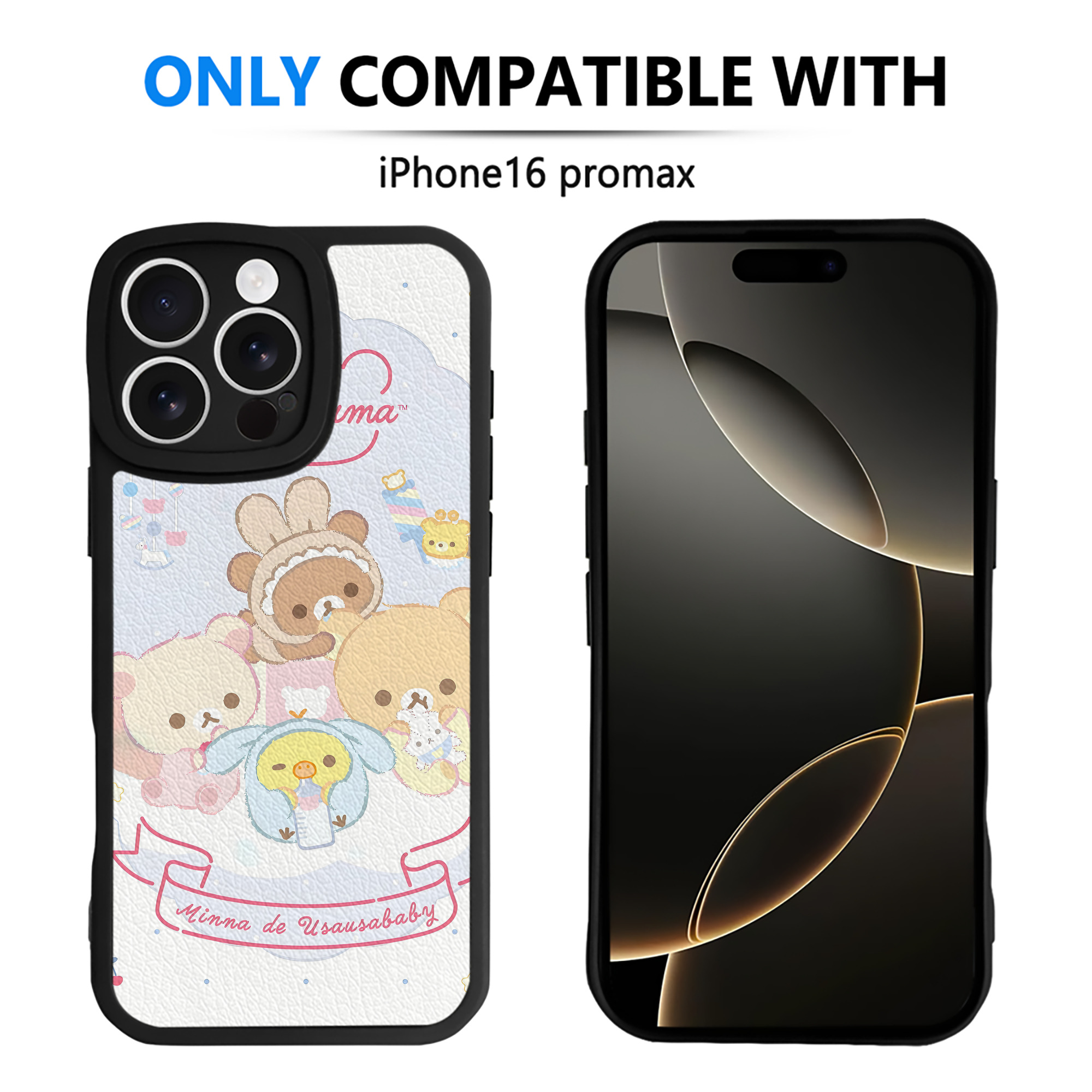 （画像用） リラックマ リラックマ キイロイトリ Rilakkuma Korilakkuma Kiiroitori 【iPhone 16シリーズ対応】シリコンスマホケース（レザー調） 材質：シリコン